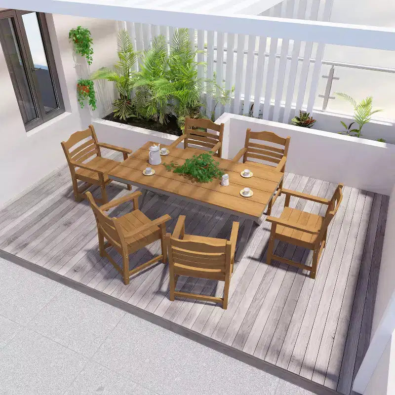 GDFStudio Joyce Patio High Impact Polystyrene Dining Chairs with Armrests (Set of 2)
