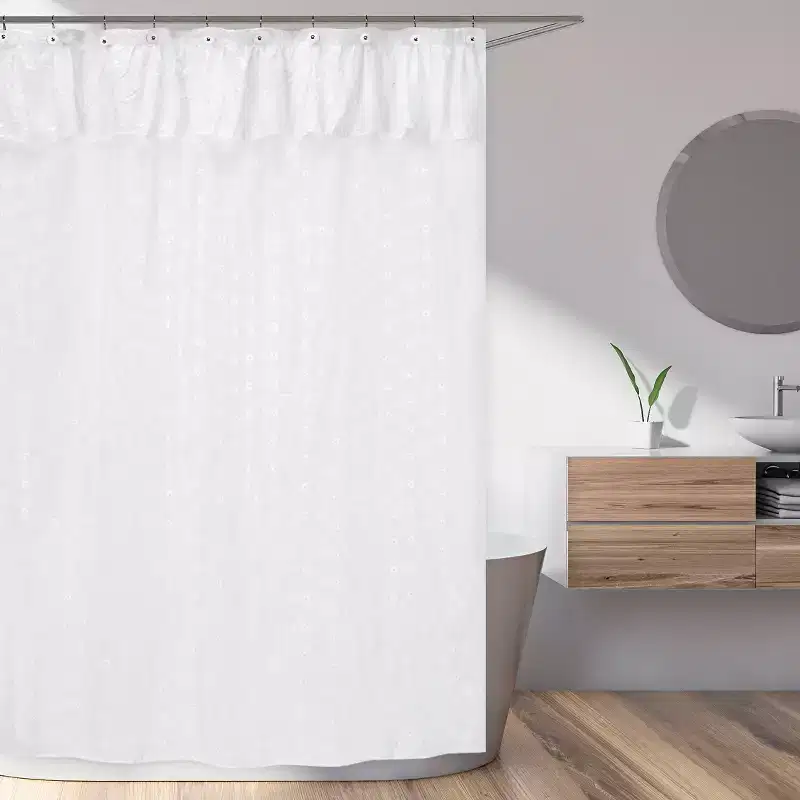 Sweet Jojo Designs Shower Curtain 72in.x72in. Eyelet White
