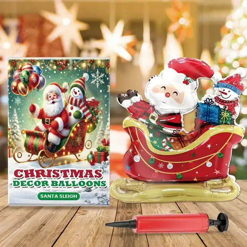 AEELLEEA Christmas Balloons Balloon Standing Santa Claus Reindeer Christmas Tree Event Atmosphere Decoration