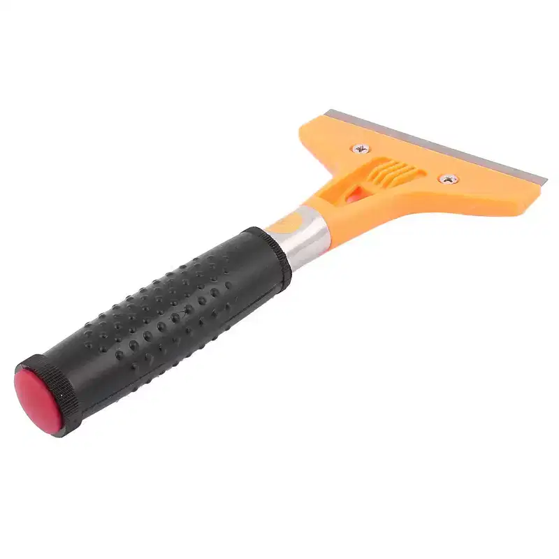 Unique Bargains Durable Metal Blade Plastic Handle Scraper Tool Black Orange 4 Length 1 Pc