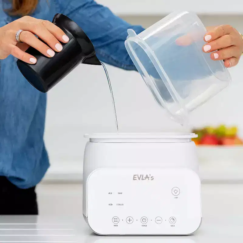 EVLA's Double Baby Bottle Warmer, Defrost & Warm Milk, Sanitize Feeding Bottles, White