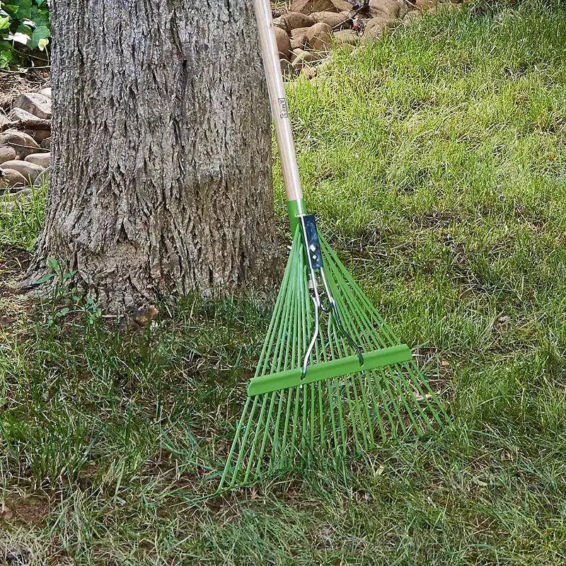 4-Piece Steel-Tine Leaf Rakes with Hardwood Handles Garden Tool Set - AMES