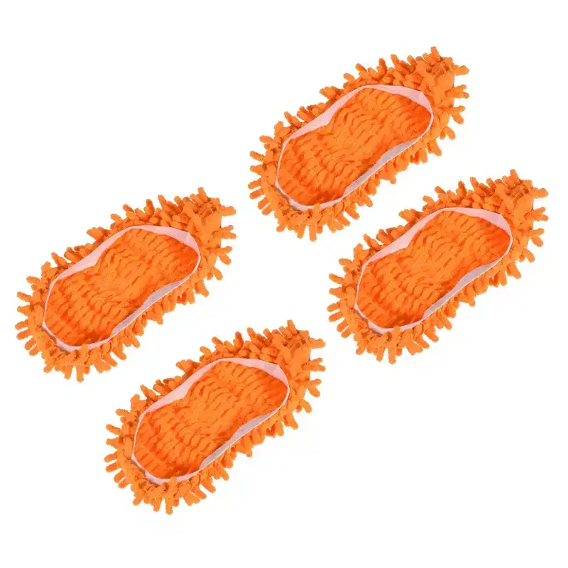 Unique Bargains Washable Cleaning Shoes Cover Multifunction Chenille Duster 4 Pcs