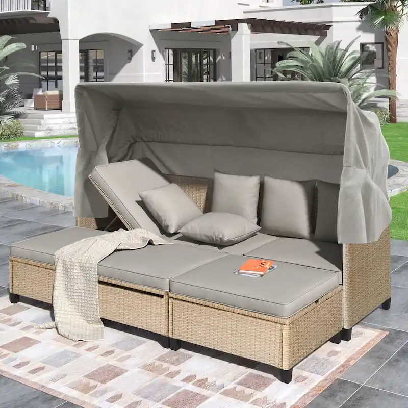 4 Piece UV-Proof Resin Wicker Patio Sofa Set
