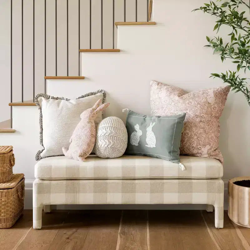 Bellfield Fully Upholstered Bench Checkered - Threshold™ designed with Studio McGee