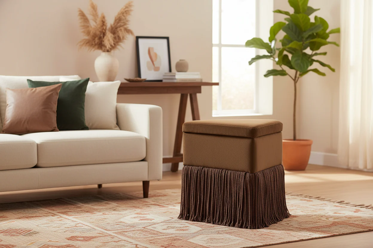 Velvet Ottoman/Stool