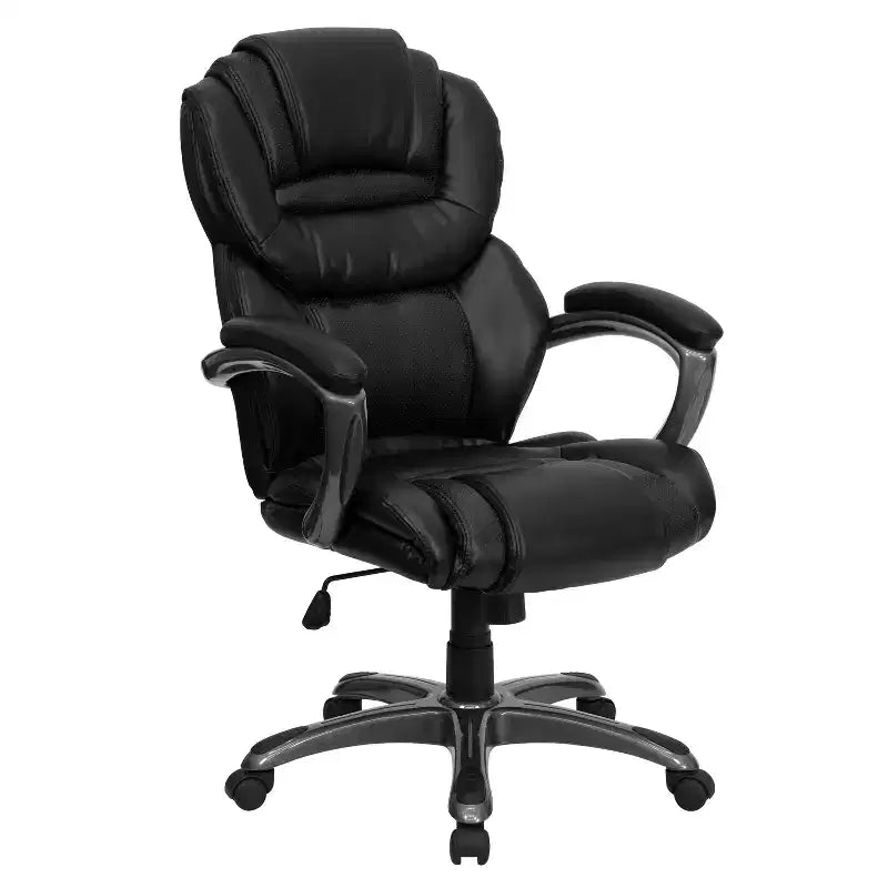 Black / Brown High-Back Executive Swivel Office Chair, 1-Person