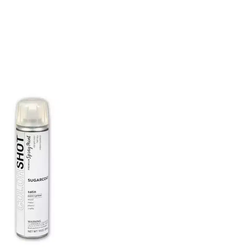 Colorshot Spray Paint Satin Sugarcoat It 10oz 4pk Value Set White: Acrylic Exterior Paint & Primer, Fast Dry, 10000 Sq Ft Coverage