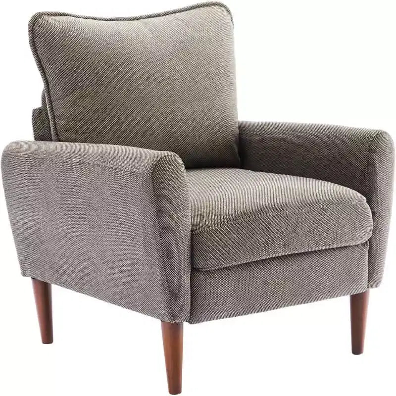 MAYEERTY Modern Leisure Reading Chair, Upholstered Cushioned Seat Solid Wood Legs Single Wide Sofa Chair
