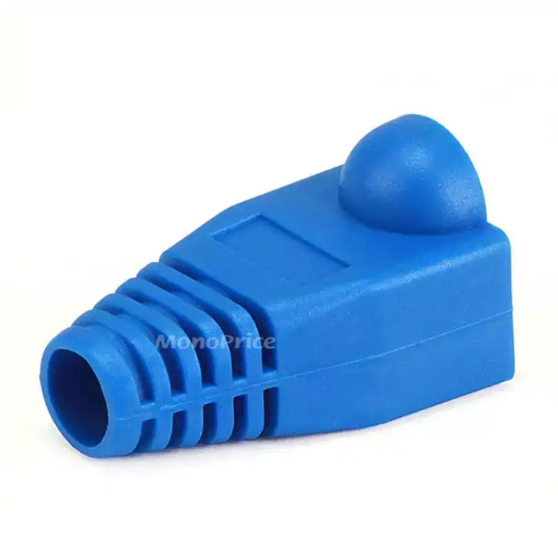 Monoprice Cat5e/Cat6 RJ45 Strain Relief Boots fit 6.0mm OD CM/CMR/CMP Cables, Blue, 50-Pk