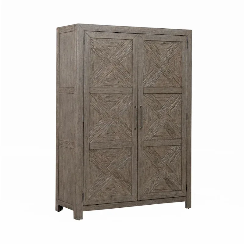 Skyview Lodge Cobblestone Oak Armoire for Bedroom Storage - Width 54 x Depth 20 x Height 75