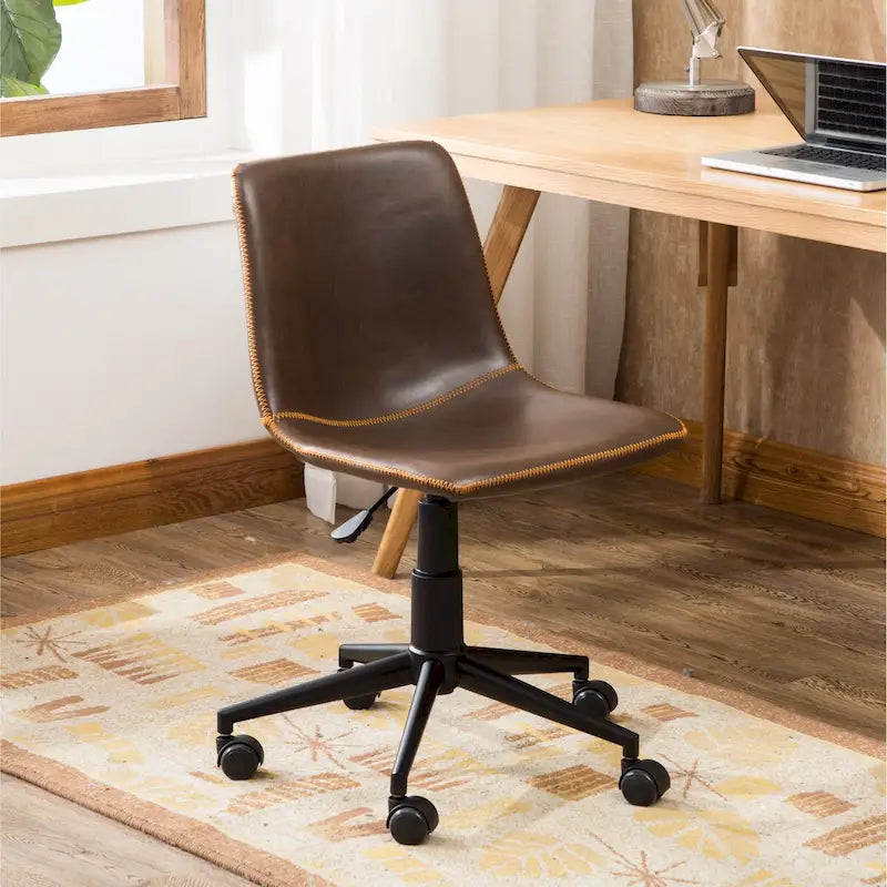 360 Swivel Air Lift Office Chair with Faux Leather Seat