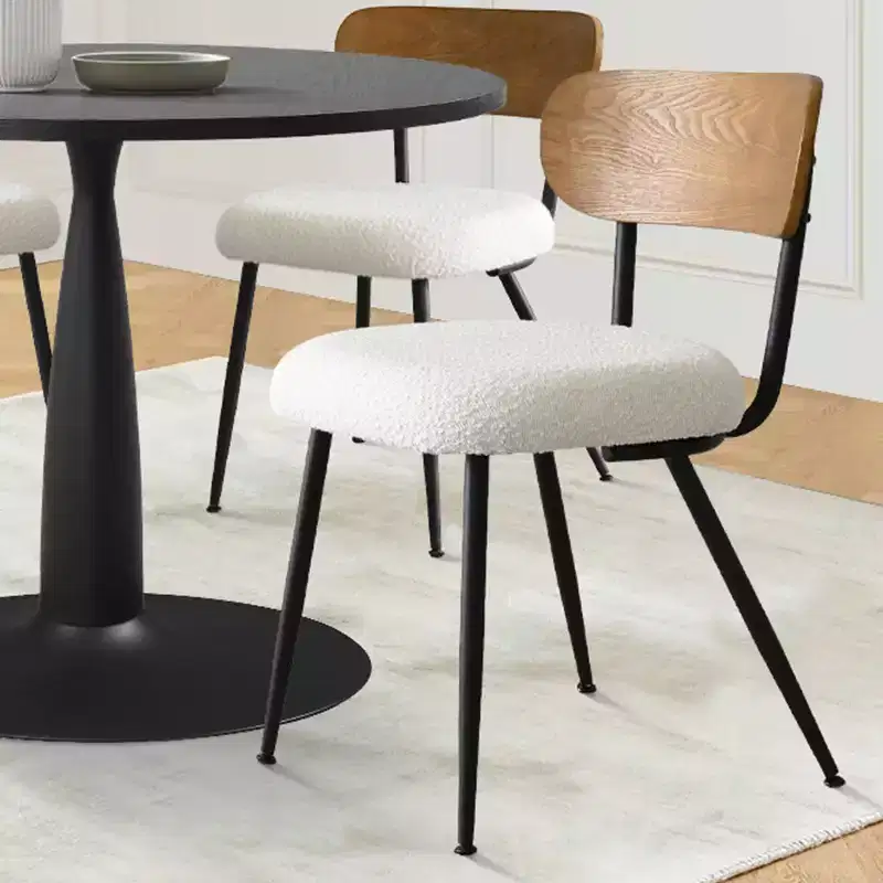 5-Piece Round Dining Table Set for 4, Modern Kitchen Table and Chairs, Small Space Dining Room Furniture, Wood & Metal Frame - Panipeachy