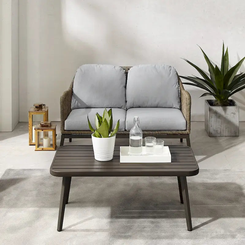 Haven 2Pc Outdoor Wicker Conversation Set - 75D x 48W x 29.75H