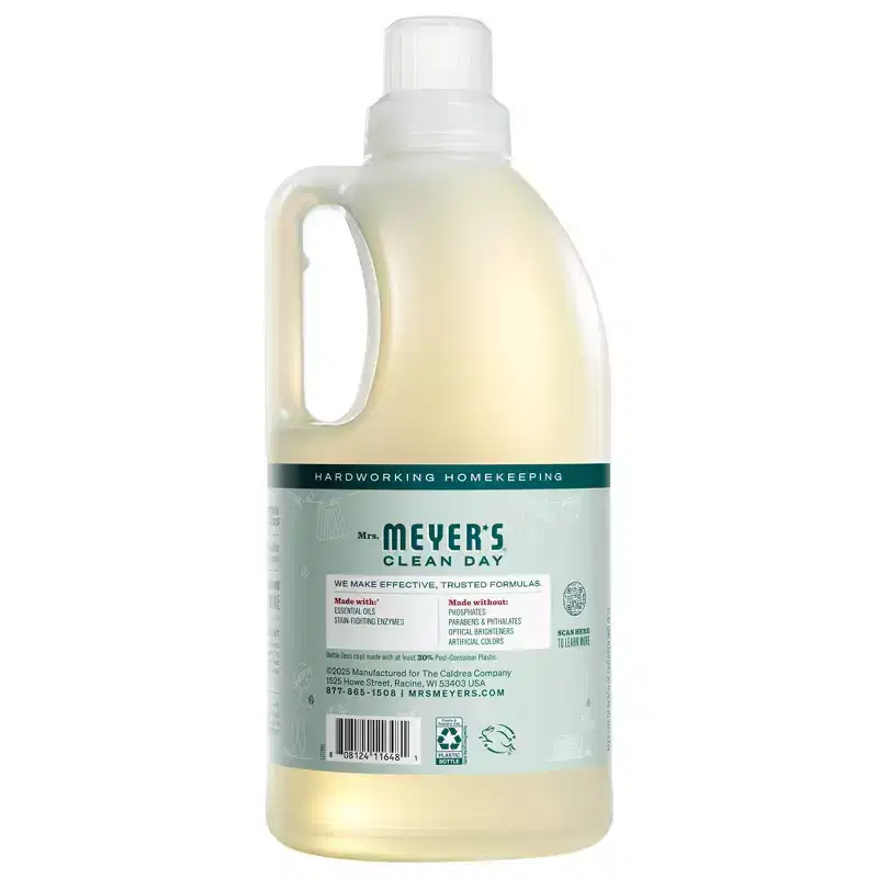Mrs. Meyer's Clean Day Laundry Detergent 74 Loads - Birchwood - 64 fl oz: 64 Uses, Dye-Free, Paraben-Free, Plastic Jug