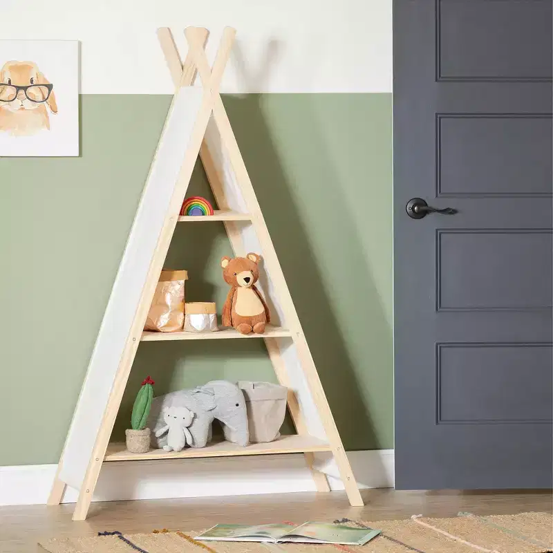 59.25 Sweedi Tent Shelving Unit Natural Cotton/Pine - South Shore