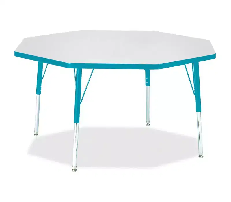 Jonti-Craft Berries Elementary Height Color Edge Octagon Table 48 x 48 in Blue