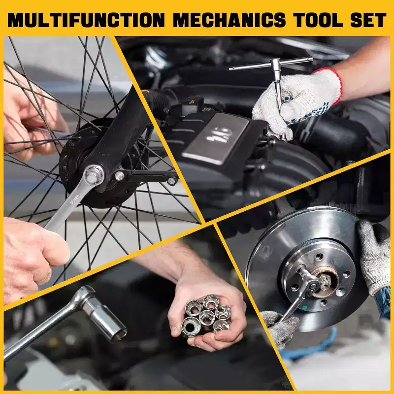COZONY 216 Piece Socket Spanner Tool Set, Household Hand Tool Kit with Storage Container for Home Garage Workshop Office DIY