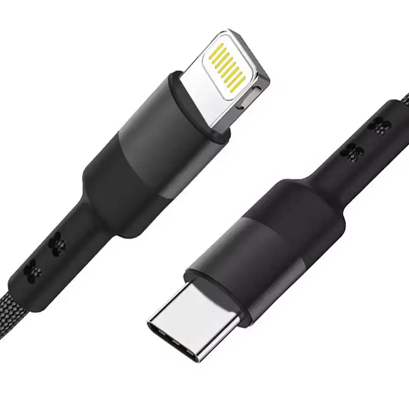 Reiko Power Delivery USB-C to 8-PIN Fast Charging & Sync Nylon-Braided 5FT Cable - two color options