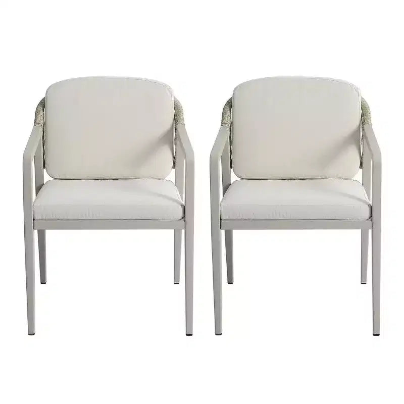 TUYOHW Wicker Patio Dining Chairs Set of 2,PE Rattan Woven Outdoor Armchairs with Cushion,265lb Capacity