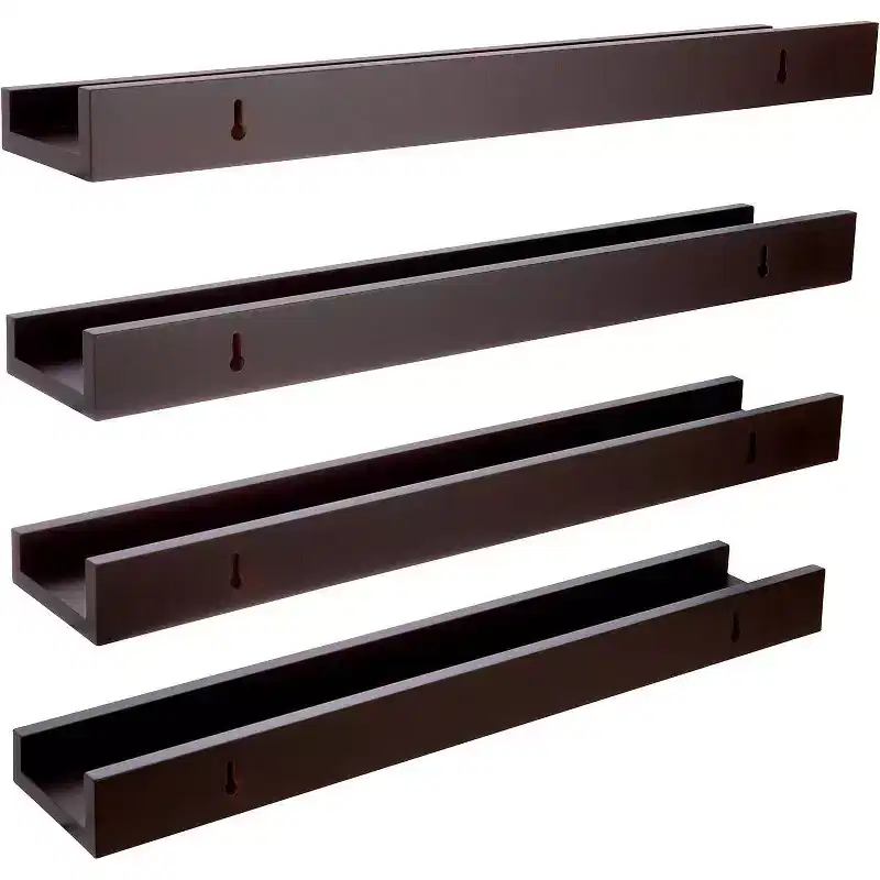 Kiera Grace (Set of 4) 23"x4" Wall Shelves Espresso: MDF Ledge Design, No Assembly, Includes Mounting Hardware