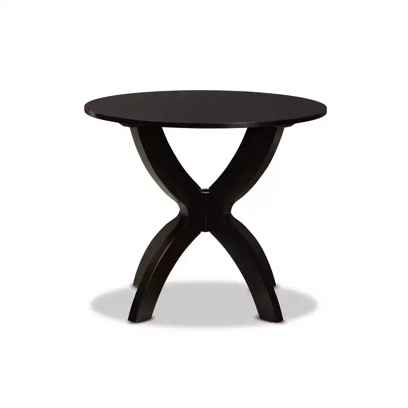 35 Tilde Wide Round Wood Dining Table - Baxton Studio