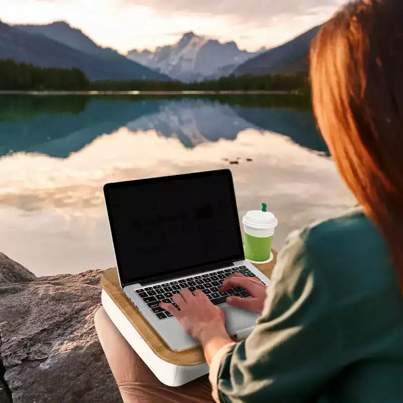 Lap Desk with Built-In Cupholder