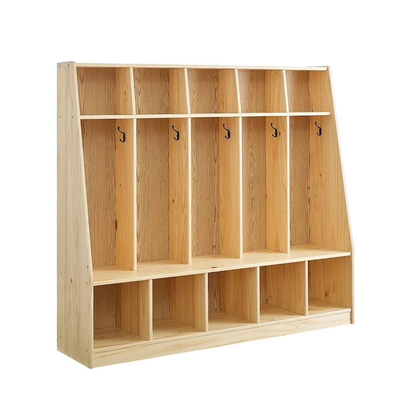 MUSHOMEINC 5-Section Classroom Coat Locker & Backpack Hanger, Daycare Cubby Coat Rack, Cubicle Coat Hanger, Mudroom Furniture