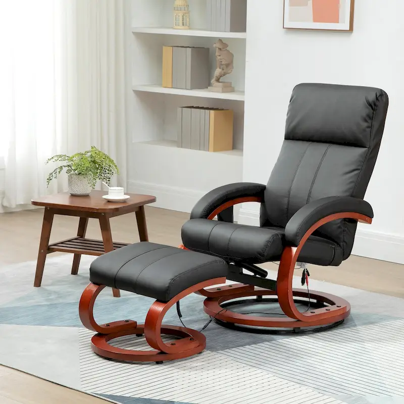 Electric Faux Leather Recliner Chair with Ottoman