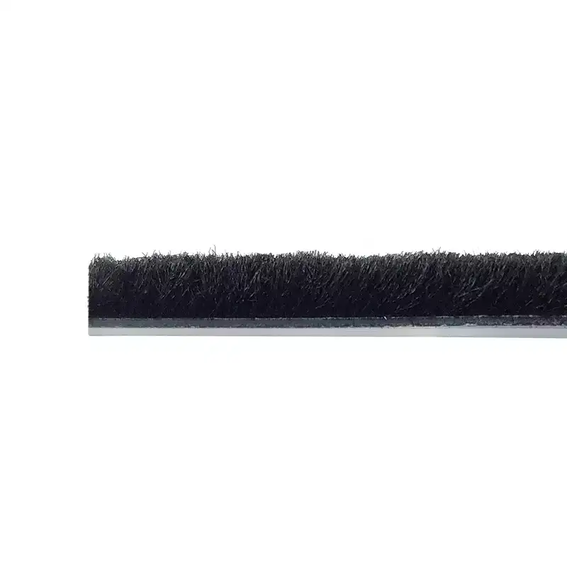 Brixwell QLWU-004 100ft Roll Storefront Door Pile Weatherstrip, 0.250 Pile Height, 0.281 Backing Width-Black