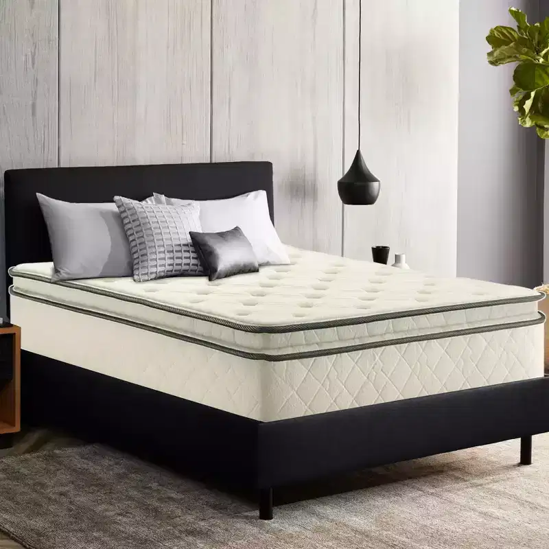 Continental Sleep, 9-Inch Medium Firm Pillow Top Single Sided Hybrid Mattress, Compatible with Adjustable Bed