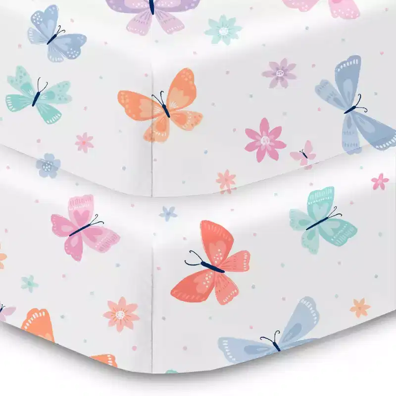 BreathableBaby Cotton Percale Fitted Sheet, For 52 x 28 Crib & Toddler Bed Mattress