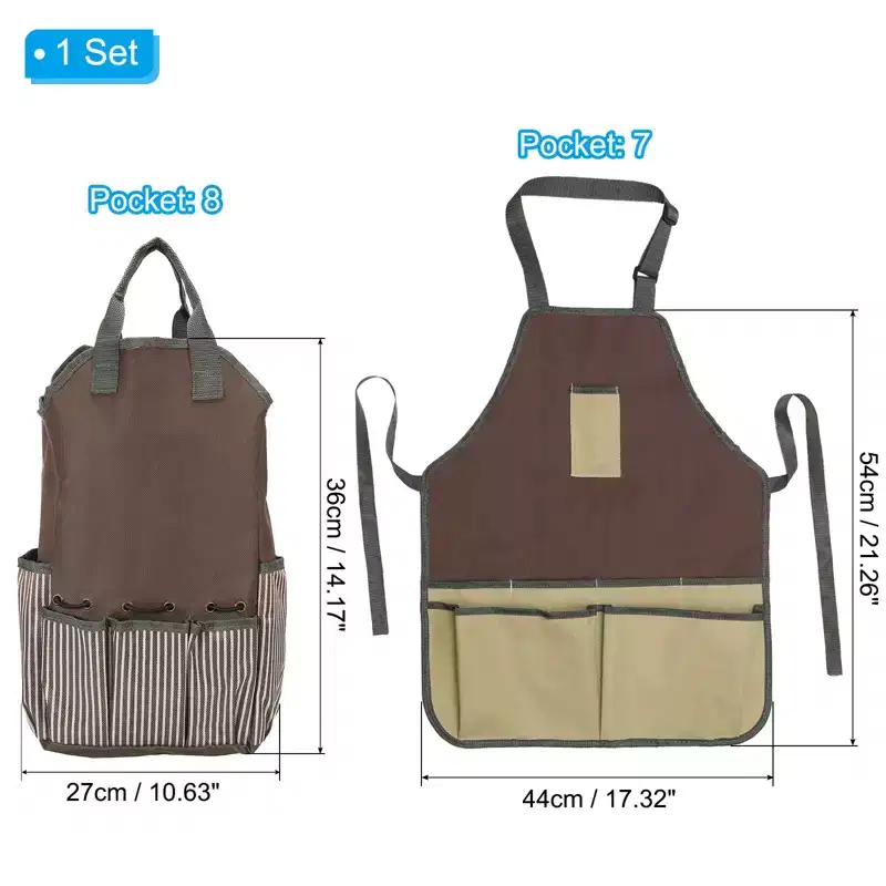 Unique Bargains Oxford Cloth Multi-Purpose Garden Tool Bag with Apron 1 Set