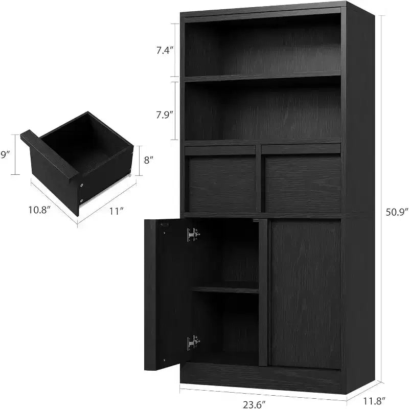 Acekool Tall Bathroom Cabinet , Storage Cabinet with Enclosed Shelves & Drawers for Bathroom or Kitchen