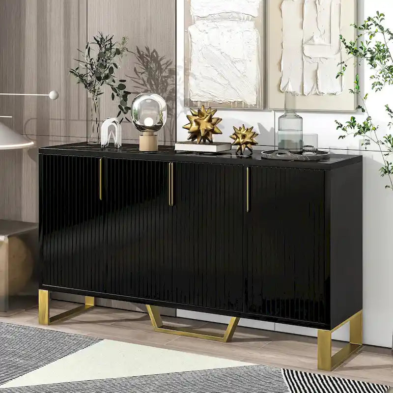 Nestfair Sideboard Kitchen Cabinet with Four Doors and Adjustable Shelves