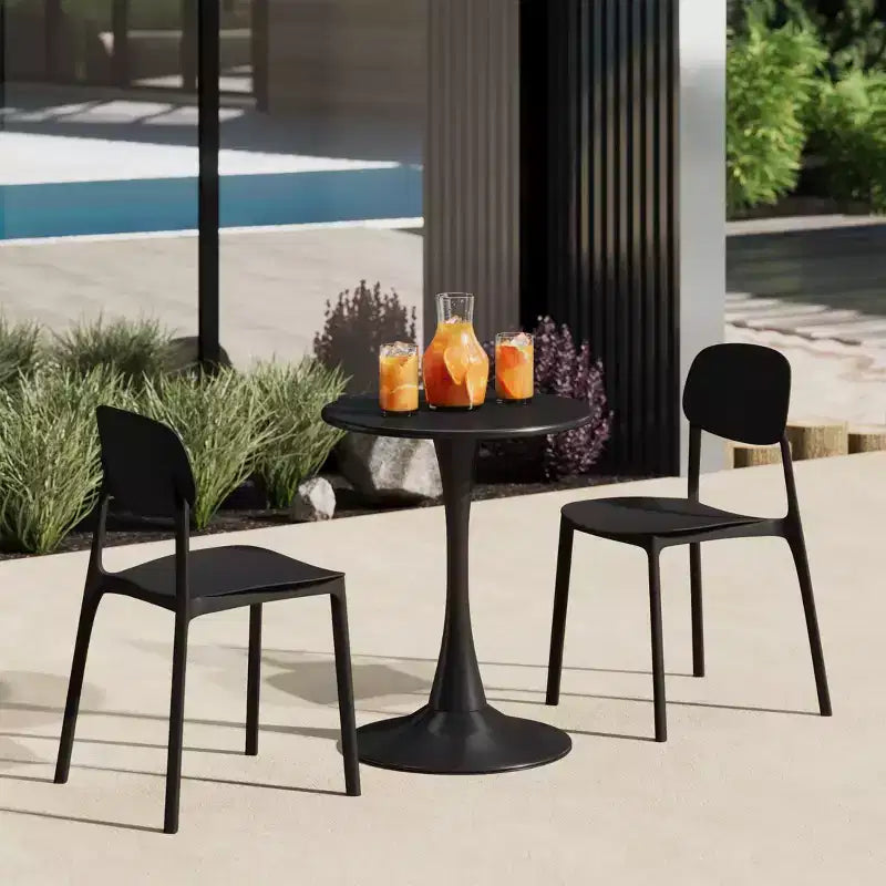 WestinTrends Playa Modern Stackable Polypropylene Plastic Patio Dining Chair (Set of 2)