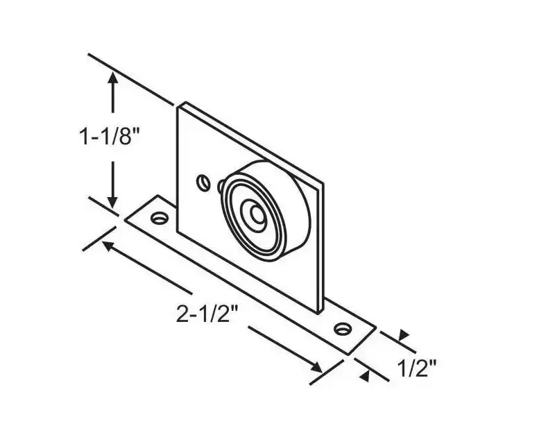 Brixwell Shower Door Roller Assembly Metal Construction 2-1/2 Length 1-1/8 Height 1/2 Width Sliding Shower Door Hardware Component Gray Finish