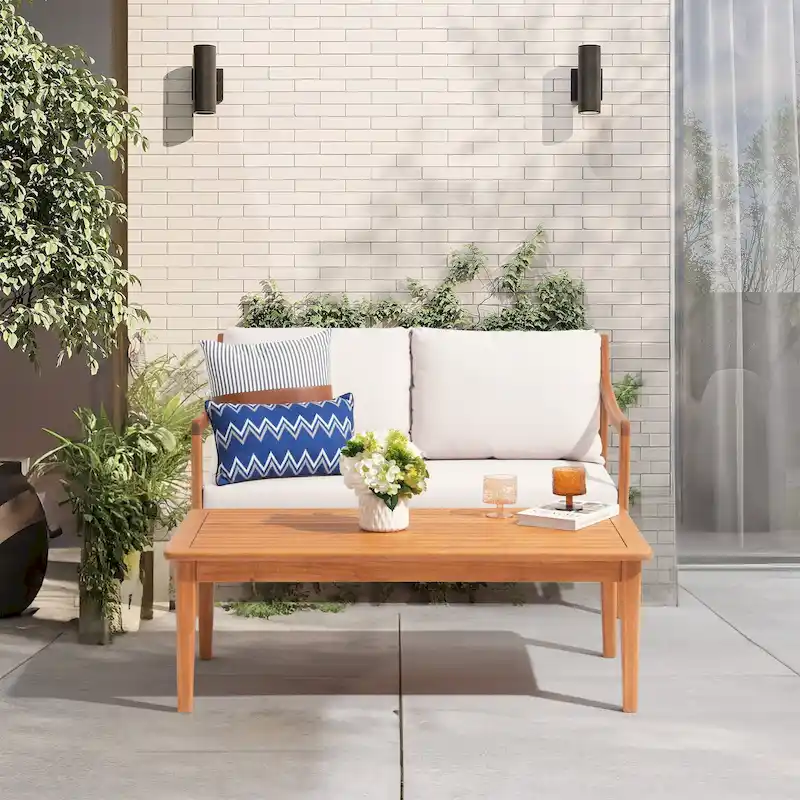 Outdoor 2 piece Loveseat Set With Table