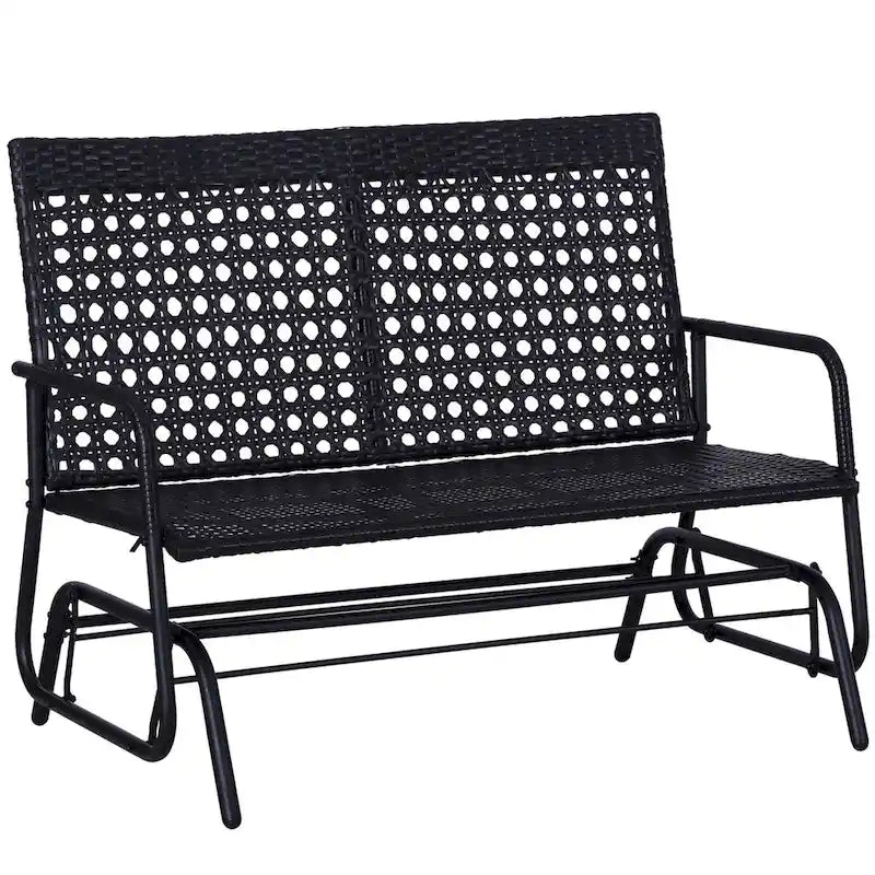 Outsunny Patio 2-Person Wicker Glider Bench Rocking Chair