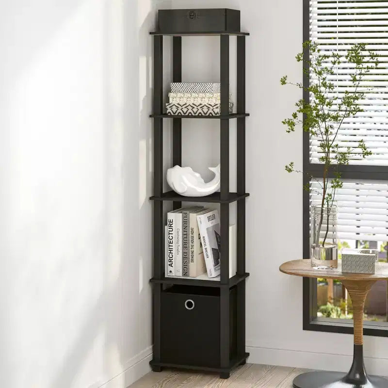 HOMLUX 5-Tier Multipurpose Storage Shelf with Fabric Bin, Multi-Level Organization