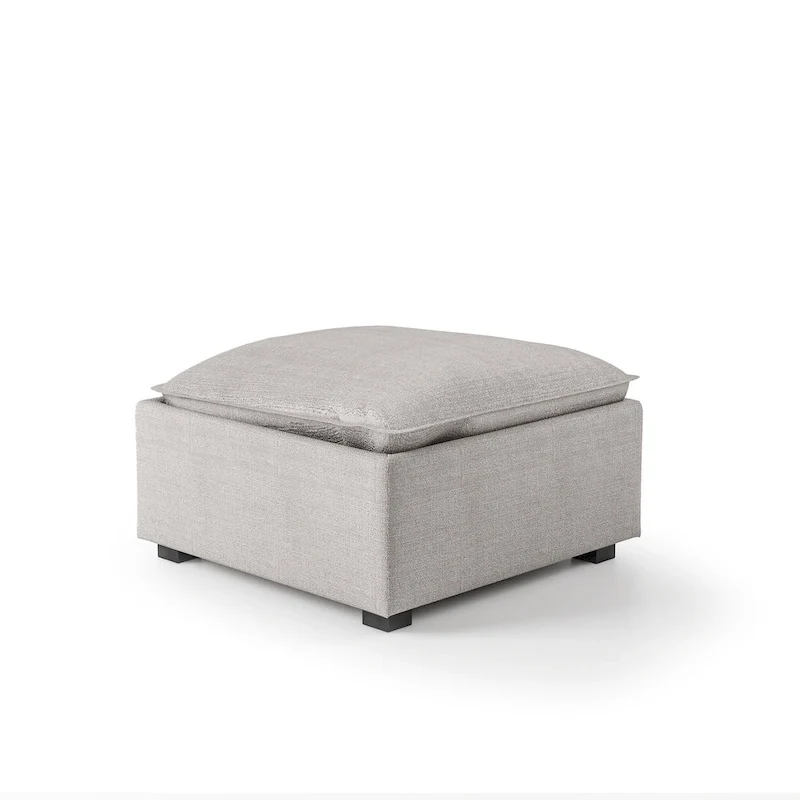 Fren Contemporary Grey Fabric Cocktail Ottoman by Furniture of America