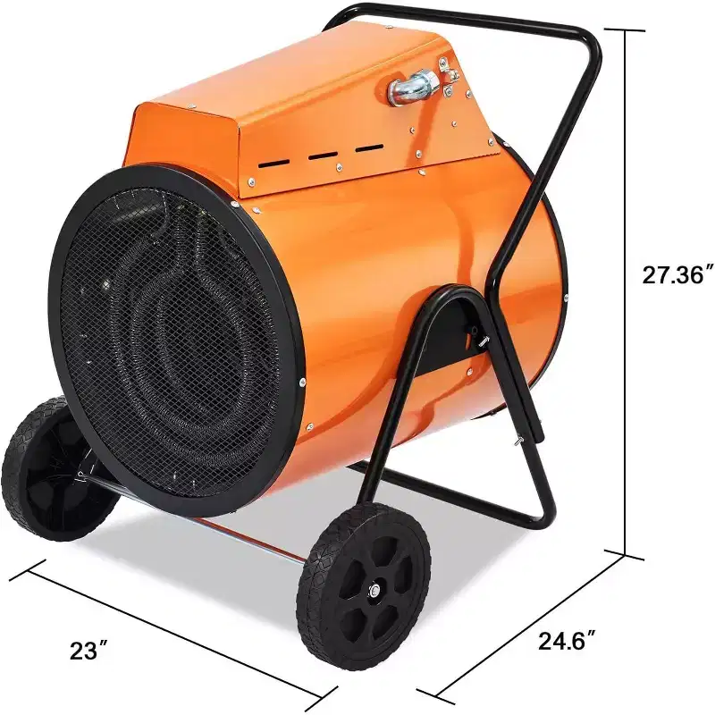 AMERLIFE Industrial Electric Garage Heater with Thermostat, Portable Forced-Air Heater with Wheels, Adjustable Controls, Overheat Protection