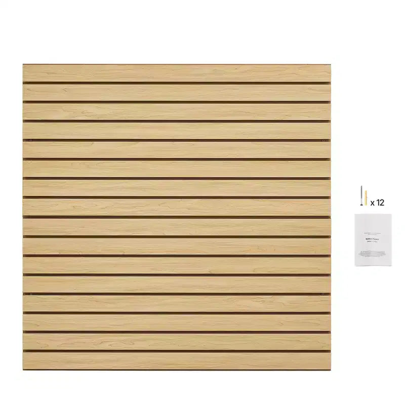 4x4ft MDF Garage Slat Wall Paneling with Modular Design, Natural Finish, Easy-to-Install Adjustable Slatwall Panel
