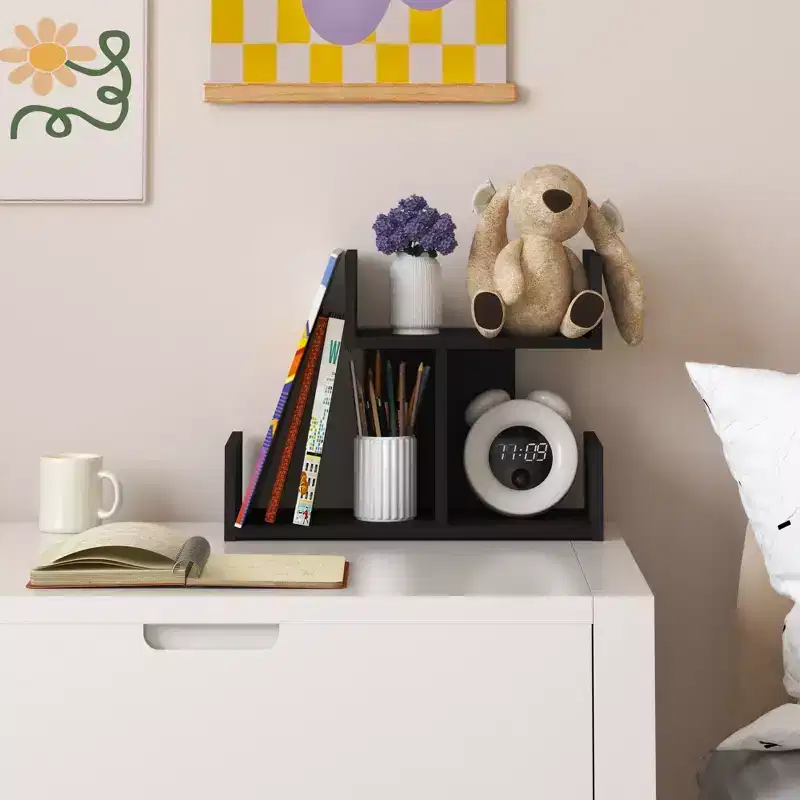 HOMLUX Desktop Storage Organizer Display Bookshelf Rack Kitchen Kids Room Office Supplies