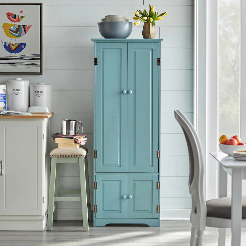 Modern Farmhouse Extra-Tall Storage Cabinet - Freestanding Floor Cabinet for Living Room