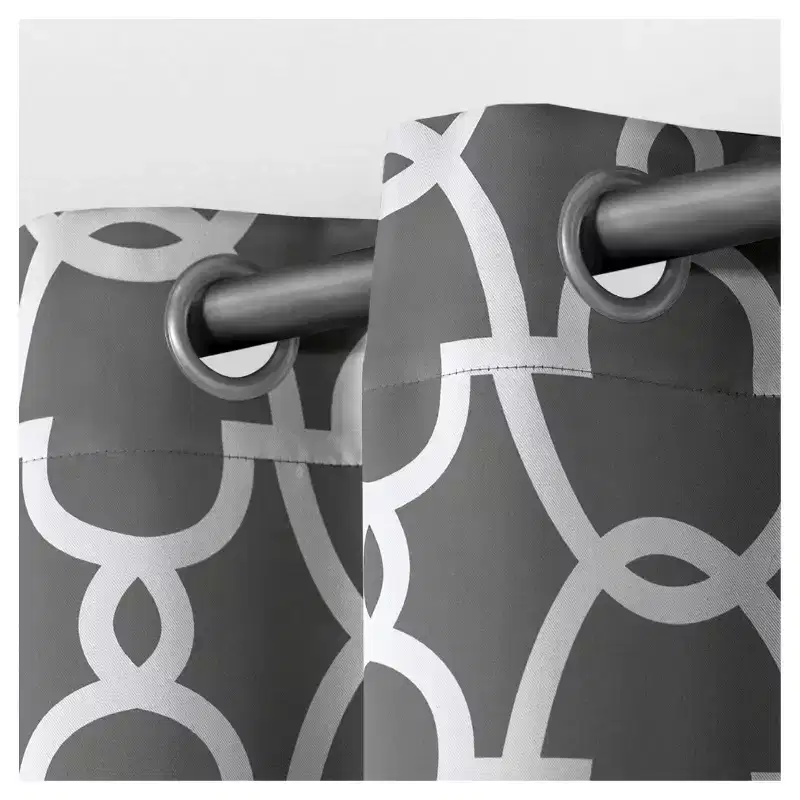 2pk 52"x96" Room Darkening Gates Sateen Woven Curtain Panels Dark Gray - Exclusive Home: Thermal Insulated, 96 Inch