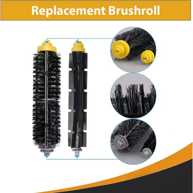 Topvacuumparts Compatible for iRobot 500 Series 555 560 561 562 570 581 2 Roller Brushes, 3 Filters, 1 Side Brushes + 1 Cleaning Tools