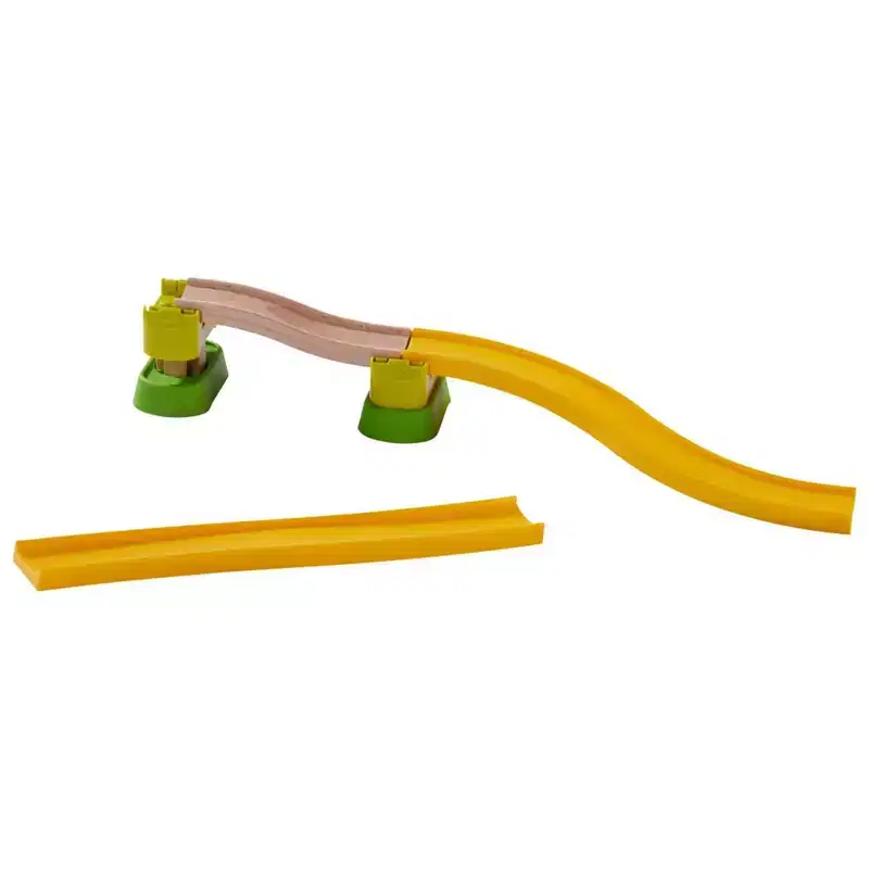 HABA Ball Run Expansion Set, Kullerbu STEM Toys Building Set for 2-8 Year Olds, 10 Piece Set of Ramps and Supports to Elevate Ball Tracks