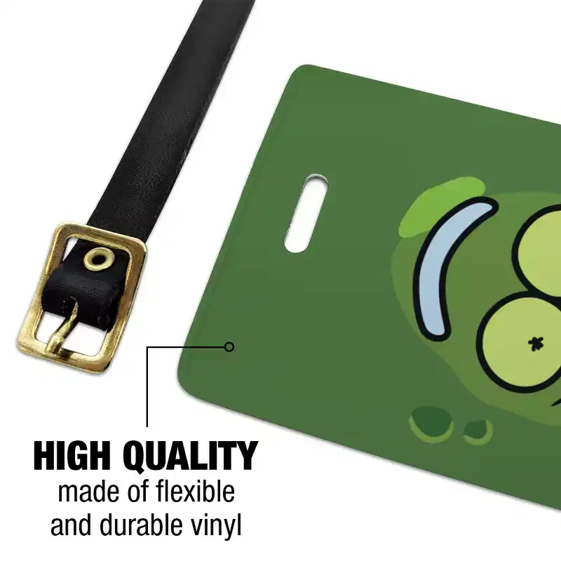 Rick And Morty Pickle Rick Face Luggage ID Tags Set of 2