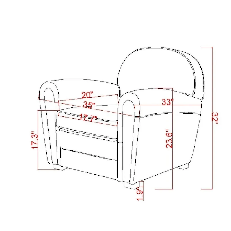 Fauteuil club Paris en cuir véritable marron, Pasargad Home